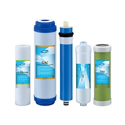 Toppuror (Express Pak CC-22) Ready to use DIY Reverse Osmosis domestic 5 stages RO standard filters pack/set - 5 in 1 pack - B01N351EYF